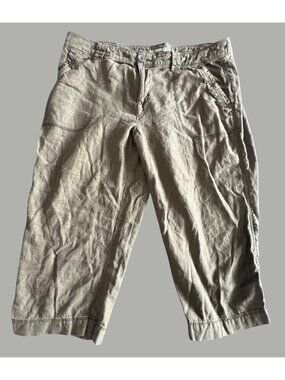 St. Johns Bay Womens 12P Linen-Blend Cropped Pants Lightweight